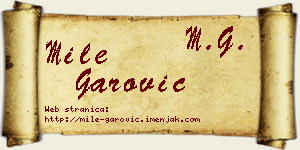 Mile Garović vizit kartica